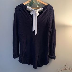LOFT Navy Bow-back Sweater 🩰